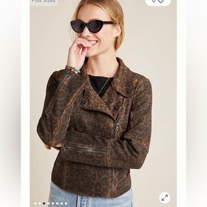 Marrakech Marni Leopard Moto biker Jacket from Anthropology